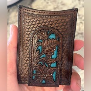 Money Clip with Turquoise Filagree